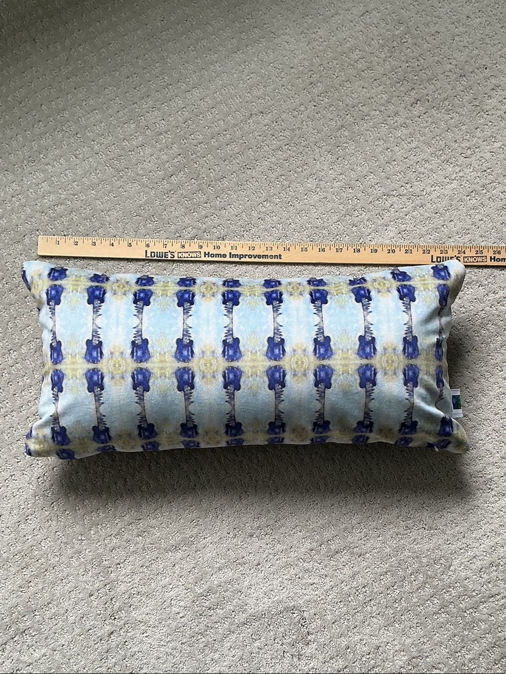 Blue and purple abstract guitar Patterned Lumbar Pillow